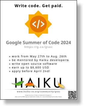 GSoC Haiku 2024 Flyer